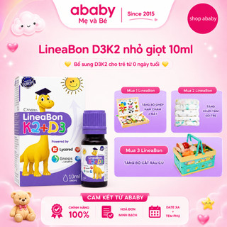 [DATE 1/2028] Vitamin LineaBon D3 K2 Nhỏ Giọt 10ml Hỗ Trợ Hấp Thu Canxi Cho Trẻ