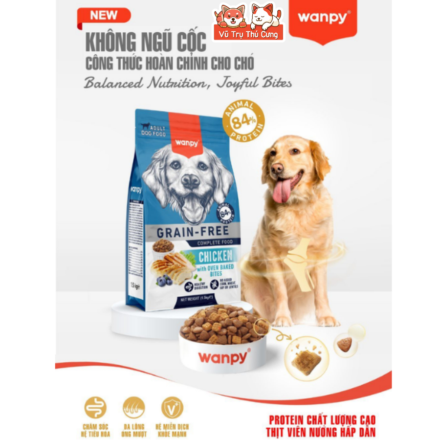 (3KG Tặng 500g) Hạt Wanpy / Captain Cho Chó Kén Ăn, Giúp Tăng Cân, Siêu Topping