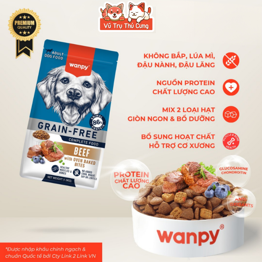 (3KG Tặng 500g) Hạt Wanpy / Captain Cho Chó Kén Ăn, Giúp Tăng Cân, Siêu Topping