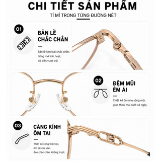 Gọng Kính Mắt Mèo Thời Trang Eye Plus 22860/22946 Titanium Cao Cấp Kiểu Dáng Nữ Sang Chảnh Nữ Tính