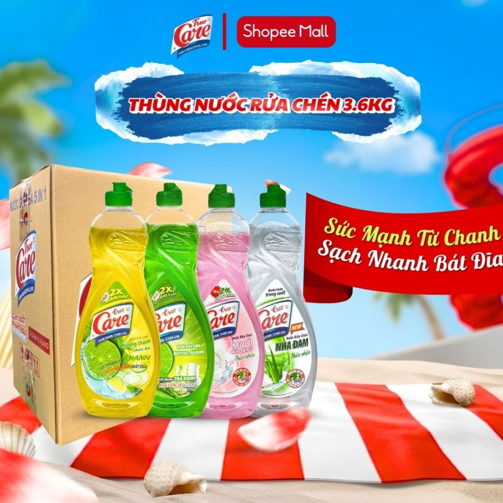 Thùng Nước Rửa Chén Thiên Nhiên True Care  (24chai x 750gr)