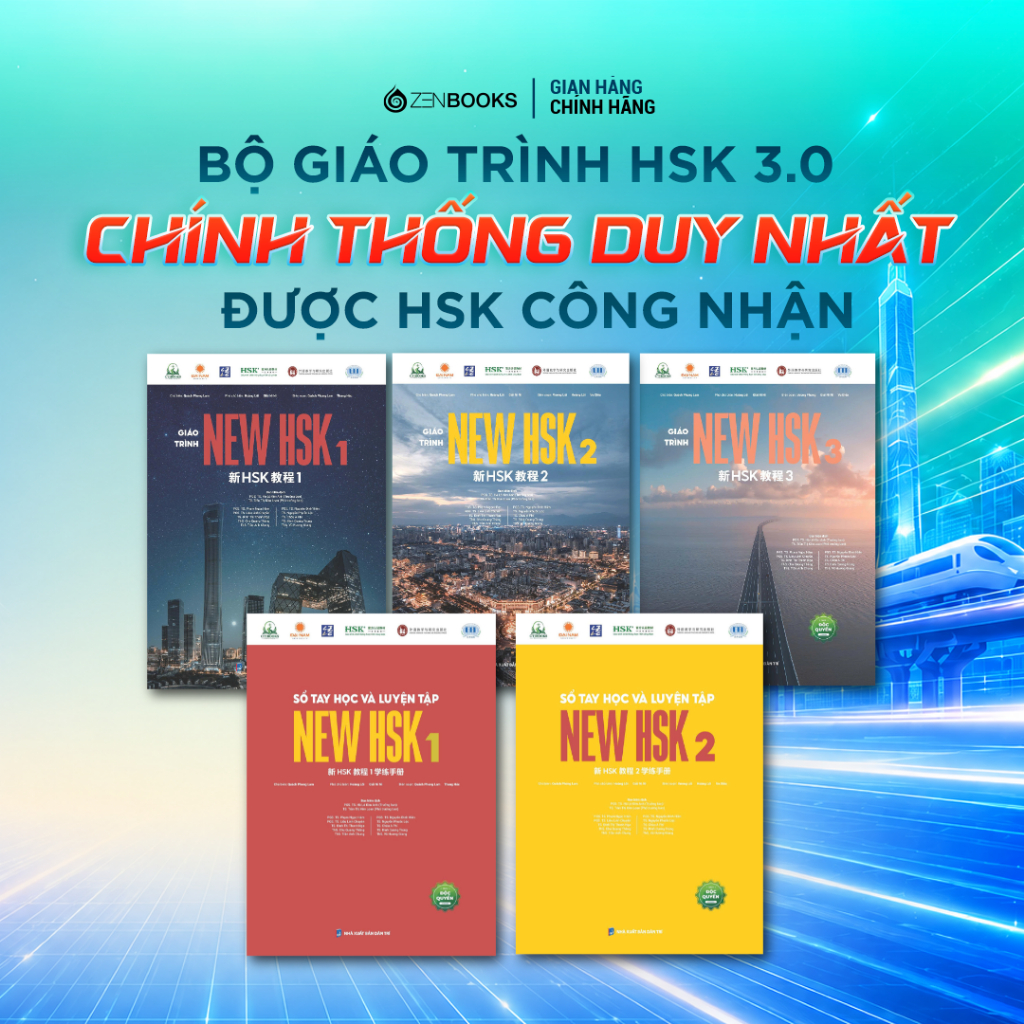 Bộ Sách NEW HSK 3.0 - Giáo Trình và Sổ Tay - Tự học tiếng Trung đúng từ đầu với Giáo trình New HSK