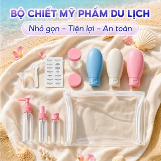 [QUÀ TẶNG] Bộ 11 Món Chiết Mỹ Phẩm Du Lịch TopGia Nhỏ Gọn, Tiện Lợi