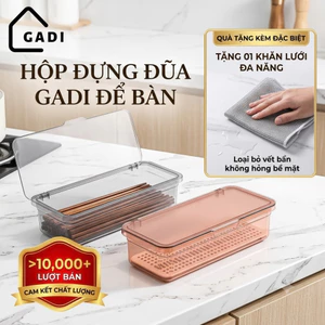 Hộp đựng thìa dĩa có nắp đậy, hộp đựng đồ dùng đa năng đựng khẩu trang,cọ trang điểm chống bụi thoát nước hiệu quả HDBTS