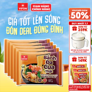 Set 5/ Set 10 Gói Bánh Đa Cua Thật VIFON 90gr – Có Riêu Cua Thật, Đậm Vị Hải Phòng