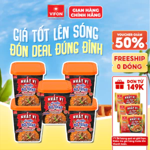 Mì Trộn Nhất Vị Bò Texas Chua Ngọt/ Cua Xốt Kem VIFON Ly 115g - Sợi Mì Dai Ngon, Đậm Vị