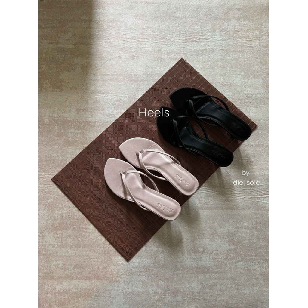 Heels Shoe by díelsóle - Guốc Xỏ Ngón Cao Gót Nữ Chất Liệu Satin Mềm Dáng Mũi Xoài Gót 3cm
