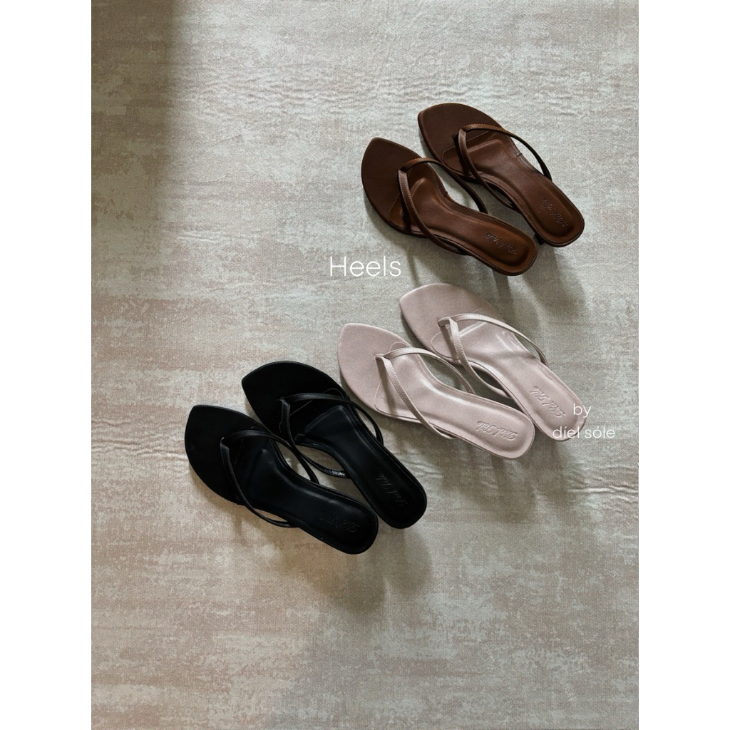 Heels Shoe by díelsóle - Guốc Xỏ Ngón Cao Gót Nữ Chất Liệu Satin Mềm Dáng Mũi Xoài Gót 3cm