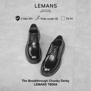 Lemans - BST độc quyền, đế cao 6cm Full cao su nguyên khối Da bò BH 24 tháng