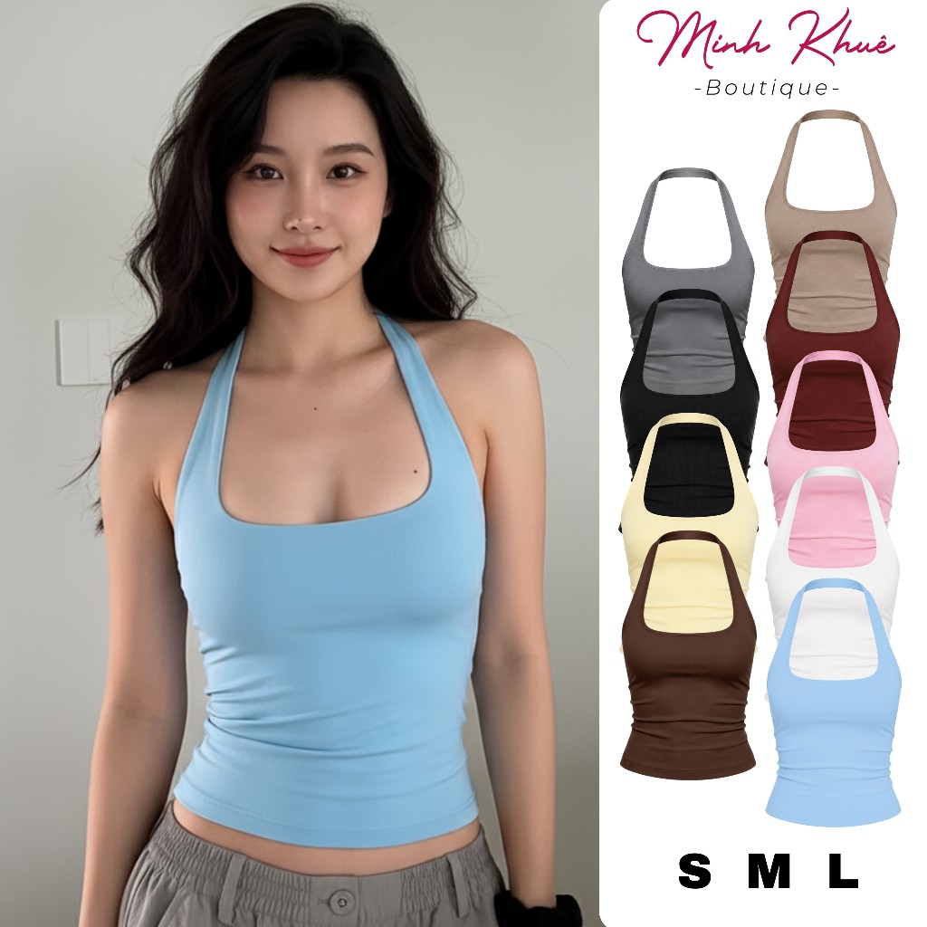 [Mở Bán] Áo Thun Nữ Yếm Trơn Dáng Dài Thun Borip Lụa DD05 Mềm Mịn, Co Giãn, Ôm Body Minh Khuê Boutique