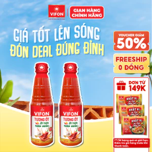 Set 2 Chai Tương Ớt VIFON - Gia Vị Thơm Ngon, Nguyên Liệu Tự Nhiên, 500ml/Chai