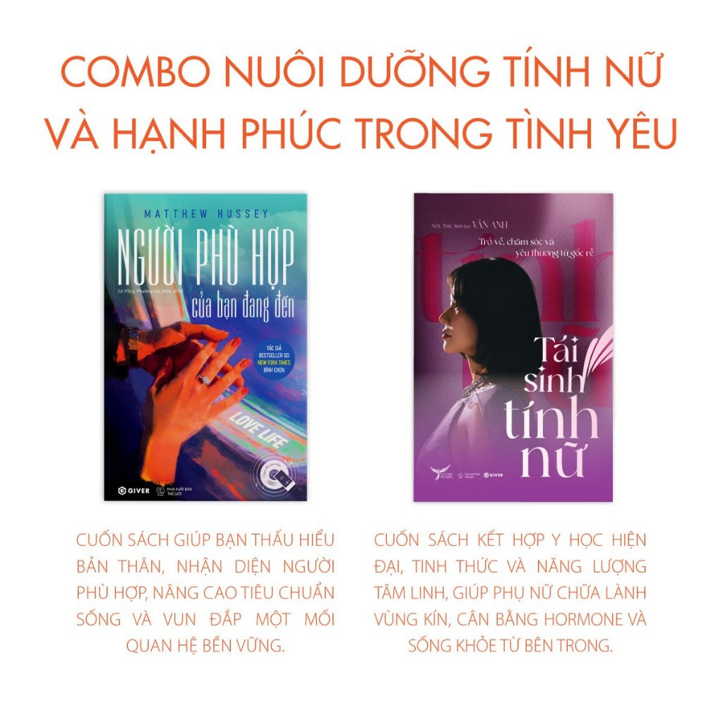 Sách - Combo 2 Cuốn: Người Phù Hợp Của Bạn Đang Đến + Tái Sinh Tính Nữ - GIVER Books