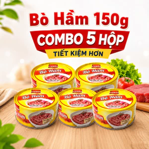 Combo 5 Hộp Bò Hầm Vissan – Date 2028, HSD 36 Tháng, Ăn Liền Tiện Lợi