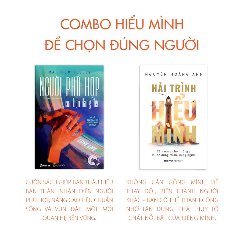 Sách - Combo 2 Cuốn: Người Phù Hợp Của Bạn Đang Đến & Hải Trình Hiểu Mình - GIVER Books