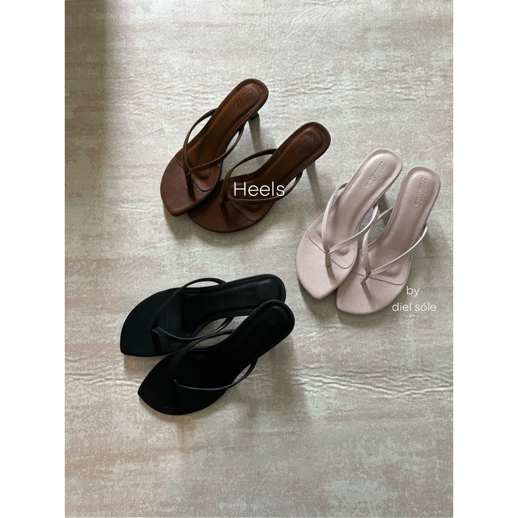 Heels Shoe by díelsóle - Guốc Xỏ Ngón Cao Gót Nữ Chất Liệu Satin Mềm Dáng Mũi Xoài Gót 3cm