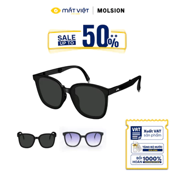Kính Mát Unisex MOLSION MS5056 Chống UV, Kính Mát Nhựa, Kính Mát Vuông, Kính Mát Chính Hãng, Mắt Kính Mắt Việt