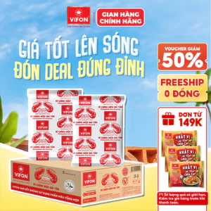 Thùng 30 Gói Mì Chính Hiệu Hai Tôm VIFON 75g Vị Sa Tế Huyền Thoại Sợi Dai Giòn