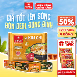 Thùng 20 gói mì xuất khẩu Lẩu thái/ kim chi VIFON 80gr/gói
