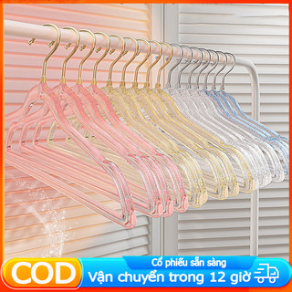 50 Móc Treo Quần Áo Trong Suốt, Mắc Quần Áo Kim Tuyến Chống Trượt Đầu Móc Xoay 360 Độ Đa Năng