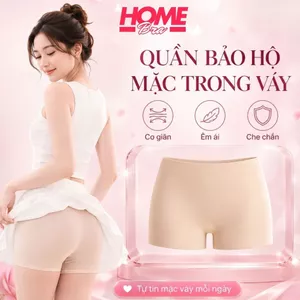Quần mặc trong váy chống lộ, Quần lót bảo hộ nữ kháng khuẩn mềm mại cạp vừa V8205 HOMEBRA