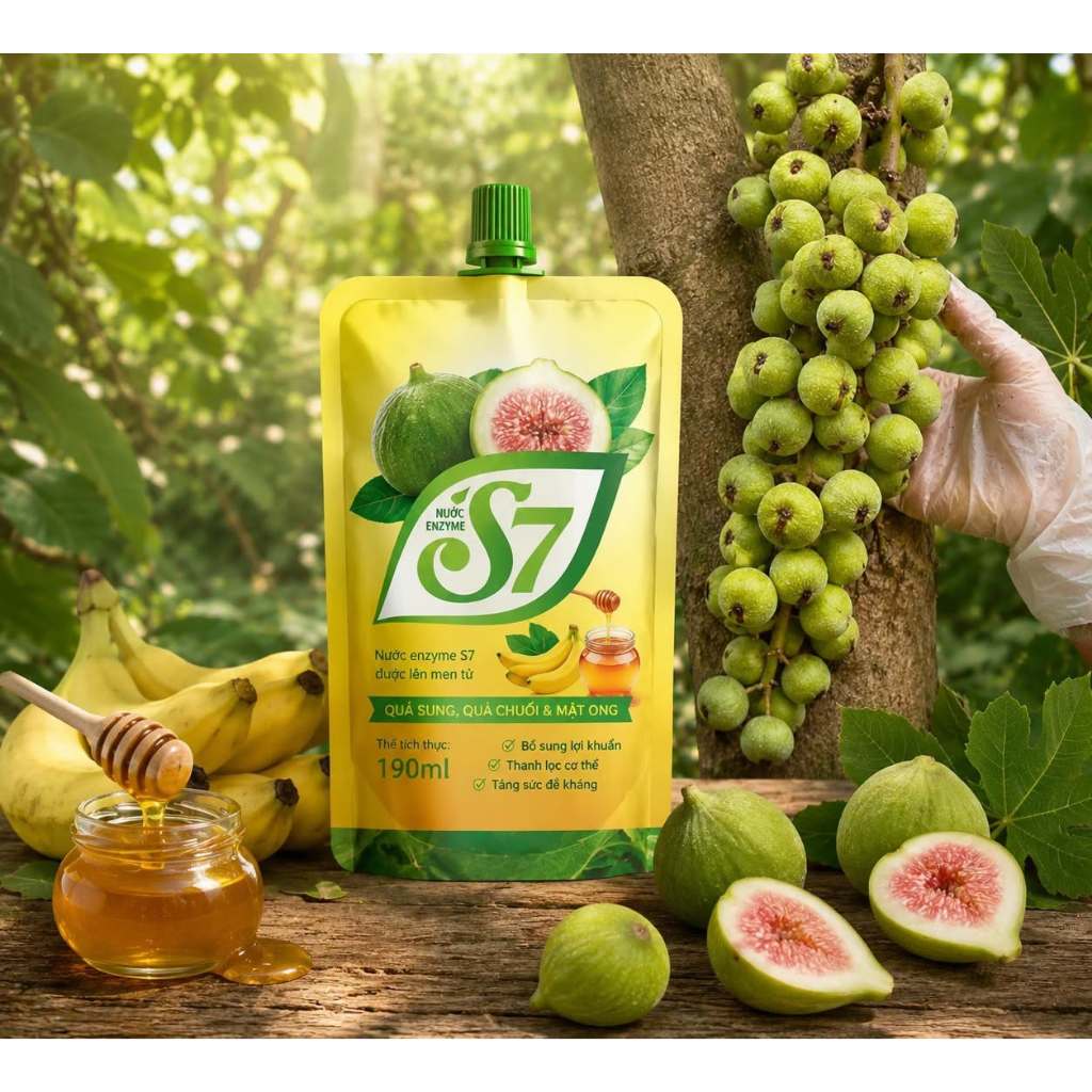 Nước Enzyme S7 - Hộp 10 Túi 190ml, bổ sung dưỡng chất, cung cấp vitamin | SYNACO