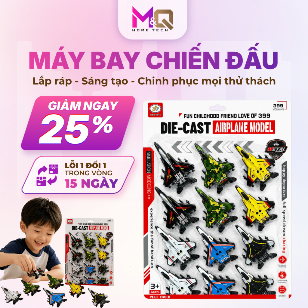 Bộ 12 Máy Bay Chiến Đấu Có Bánh Xe Kéo Trớn – Đồ Chơi Máy Bay Quân Sự Cho Bé, Đồ Chơi Cho Bé