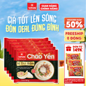 Set 5 Gói Cháo Yến VIFON 50g Vị Thịt Bằm, Gà Bổ Dưỡng Tiện Lợi