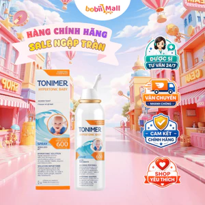 Xịt Mũi Ưu Trương Cho Bé Tonimer Hypertonic Baby 600 mOsm/kg Giảm Nghẹt Khô Mũi Viêm Mũi Dị Ứng Chai 100ml