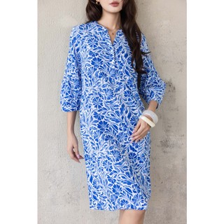 SWANLAKE | Váy Đầm Nữ Suông Tay Lỡ Cổ Trụ Cài Nút Vải Linen Cao Cấp Có Túi Du Lịch Biển Hè D12364