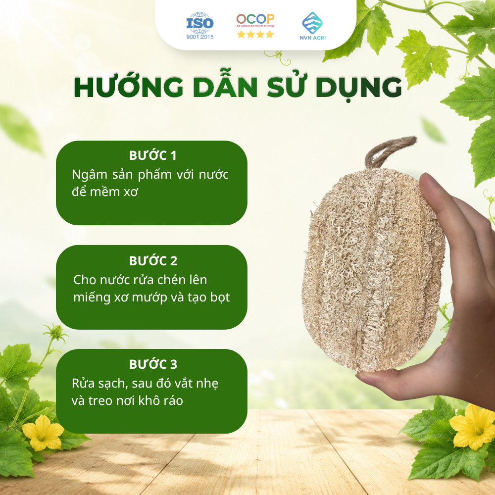 Miếng Rửa Bát Xơ Mướp Hình Giọt Nước 100% Tự Nhiên Chà Rửa Chén Bát Dụng Cụ Nhà Bếp Thân Thiện Môi Trường