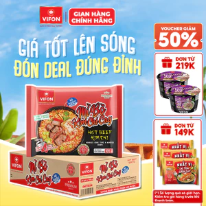 Thùng 24 gói Mì Bò Kim Chi Cay VIFON 105g / Gói