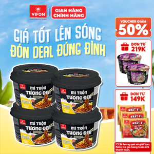 Set 4 Tô Mì Trộn Tương Đen/ Spaghetti/ Hải Sản VIFON Tiện Lợi 105gr/Tô