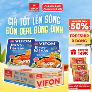 Thùng 18 Khay Mì Trộn Hải Sản VIFON 90g / Khay