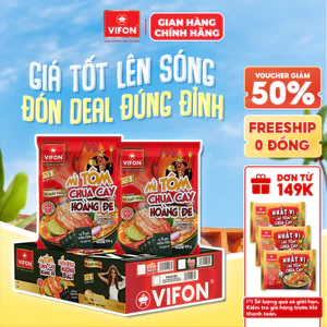Thùng 18 gói Mì tôm chua cay Hoàng Đế/ Sườn heo nướng Bali VIFON Chất lượng xuất khẩu 100gr/gói