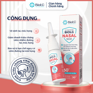 Xịt Vi Sinh Tai Mũi Họng BioLG Nasal 60 Tỷ Lợi Khuẩn Hỗ Trợ Giảm Nguy Cơ Sổ Mũi, Viêm Tai, Mũi, Họng