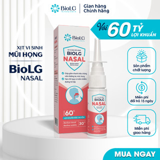 Xịt Vi Sinh Tai Mũi Họng BioLG Nasal 60 Tỷ Lợi Khuẩn Hỗ Trợ Giảm Nguy Cơ Sổ Mũi, Viêm Tai, Mũi, Họng