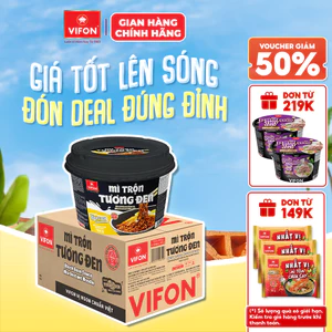 Thùng 12 Tô Mì Trộn Tương Đen/ Spaghetti/ Hải Sản VIFON Tiện Lợi 105gr/Tô