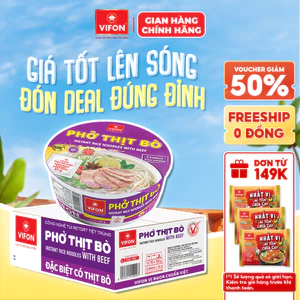 Thùng 12 Tô Phở Thịt Bò VIFON 120g Có Gói Thịt Bò Thật Nguyên Chất Cao Cấp
