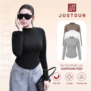 Áo Giữ Nhiệt Len Lông Thỏ Vạt Bầu JUSTDUN PQ7 - Ảo Dài Tay Ôm Body Giữ Nhiệt Cổ Cao 3cm