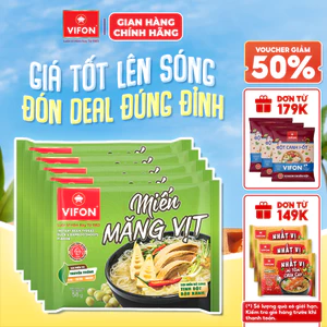 Combo 5 Gói Miến Măng Vịt/Miến Sườn Heo/Miến Lẩu Thái - Hương Vị Đậm Đà, 58g/Gói