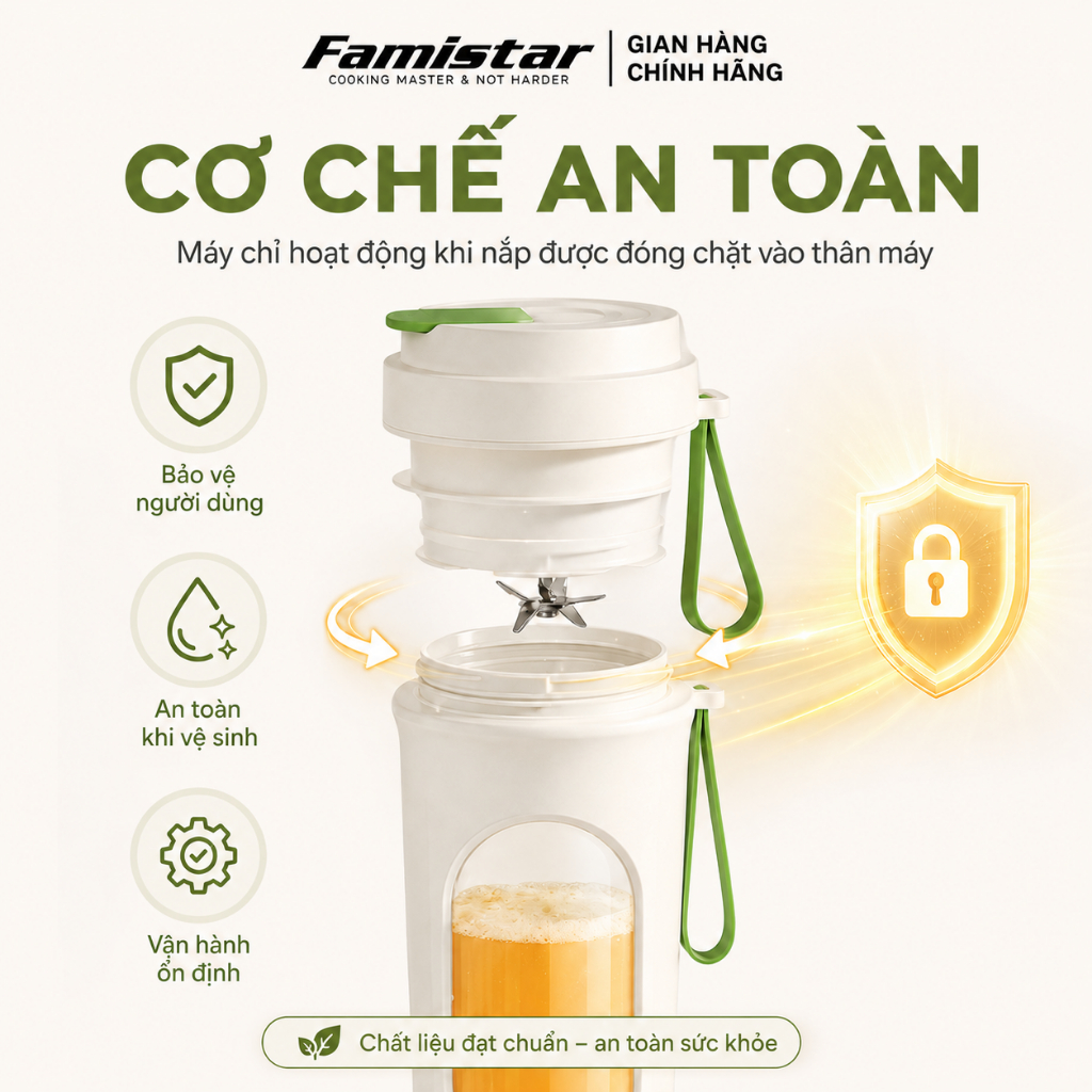 Máy xay sinh tố cầm tay 40W 12 lưỡi dao inox FAMISTAR, máy xay sinh tố 450ml, xay đá XST