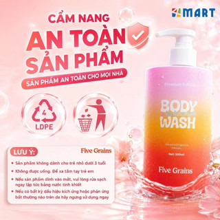 Sữa tắm Cao cấp Five Grains giúp dưỡng trắng da Niacinamide lưu hương nước hoa 500ML phiên bản nâng cấp