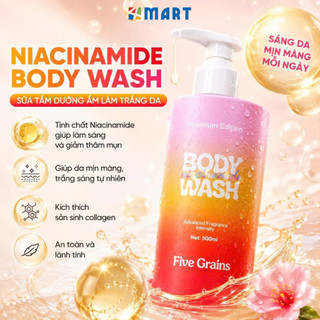 Sữa tắm Cao cấp Five Grains giúp dưỡng trắng da Niacinamide lưu hương nước hoa 500ML phiên bản nâng cấp