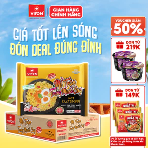 Thùng 24 gói Mì Nấu Mì Trộn Trứng Muối Cay VIFON 105g/Gói