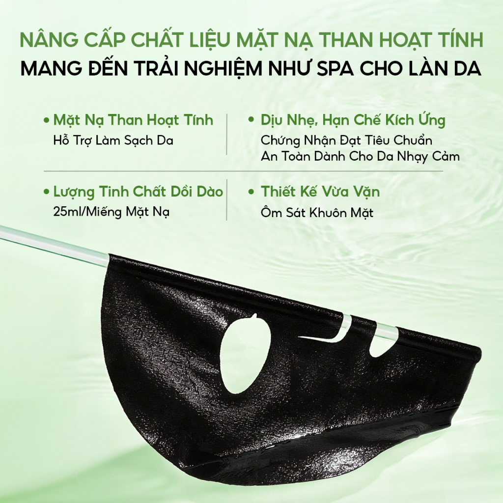 1 Hộp 10 Miếng Mặt nạ giấy trà xanh BHA| COLORKEY LUMINOUS| Hỗ Trợ Giảm Mụn, Giảm Sưng Đỏ (25ml x 10 Miếng)