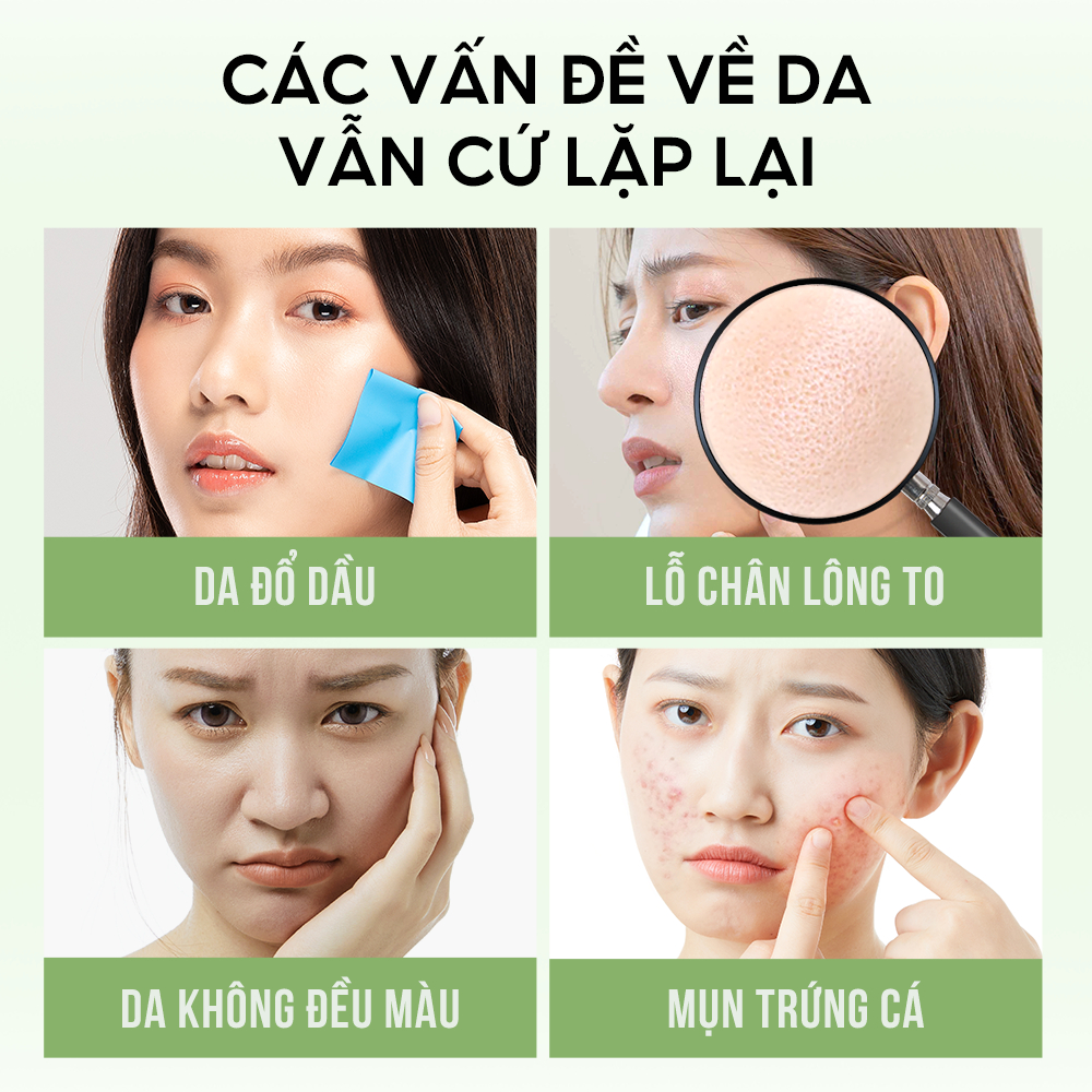 1 Hộp 10 Miếng Mặt nạ giấy trà xanh BHA| COLORKEY LUMINOUS| Hỗ Trợ Giảm Mụn, Giảm Sưng Đỏ (25ml x 10 Miếng)