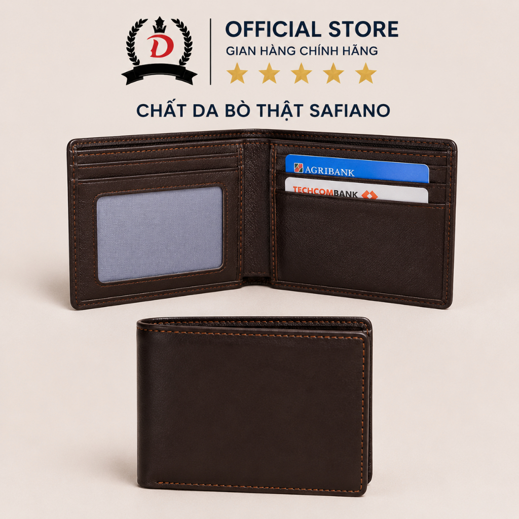 Ví Nam Da Thật Ví Da Bò Thật Dáng Ngang Nhiều Ngăn Đựng Thẻ Giấy Tờ Bóp Nam-CLASSIC LEATHER