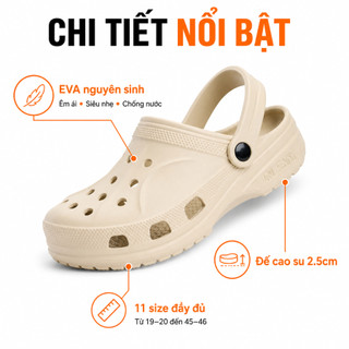 [NE50] Dép Sục Nam Nữ NESTY EVA Nguyên Khối Siêu Nhẹ Chống Nước Full Size Gia Đình, Cho Bé