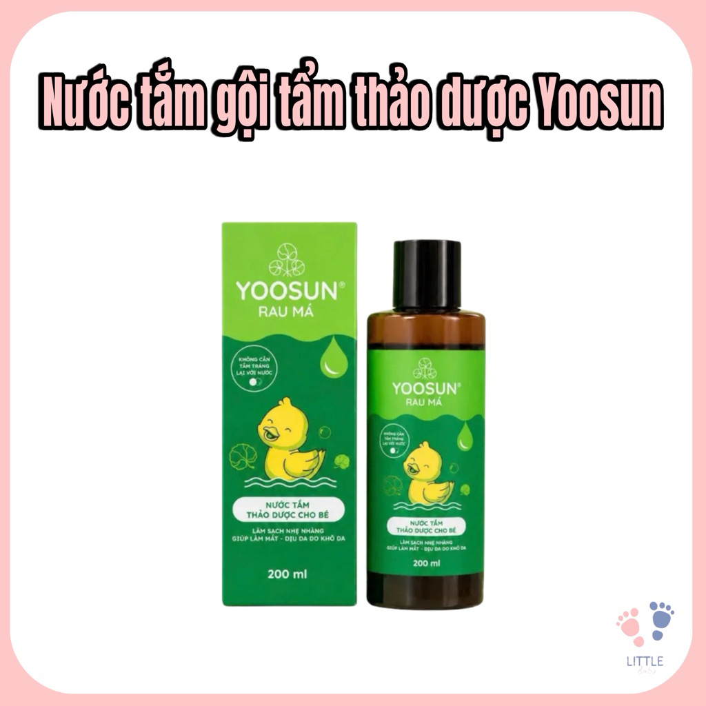 Nước Tắm Gội Thảo Dược Yoosun Rau Má - Làm Sạch Dịu Nhẹ, Hỗ Trợ Chăm Sóc Da, Ngừa Rôm Sẩy, An Toàn Cho Bé