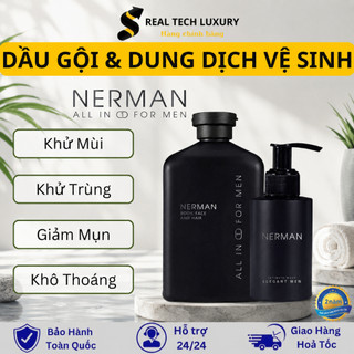 Combo Lịch Lãm Nerman Dầu Gội Đầu Hương Nước Hoa Cao Cấp và Dung Dịch Vệ Sinh Nam